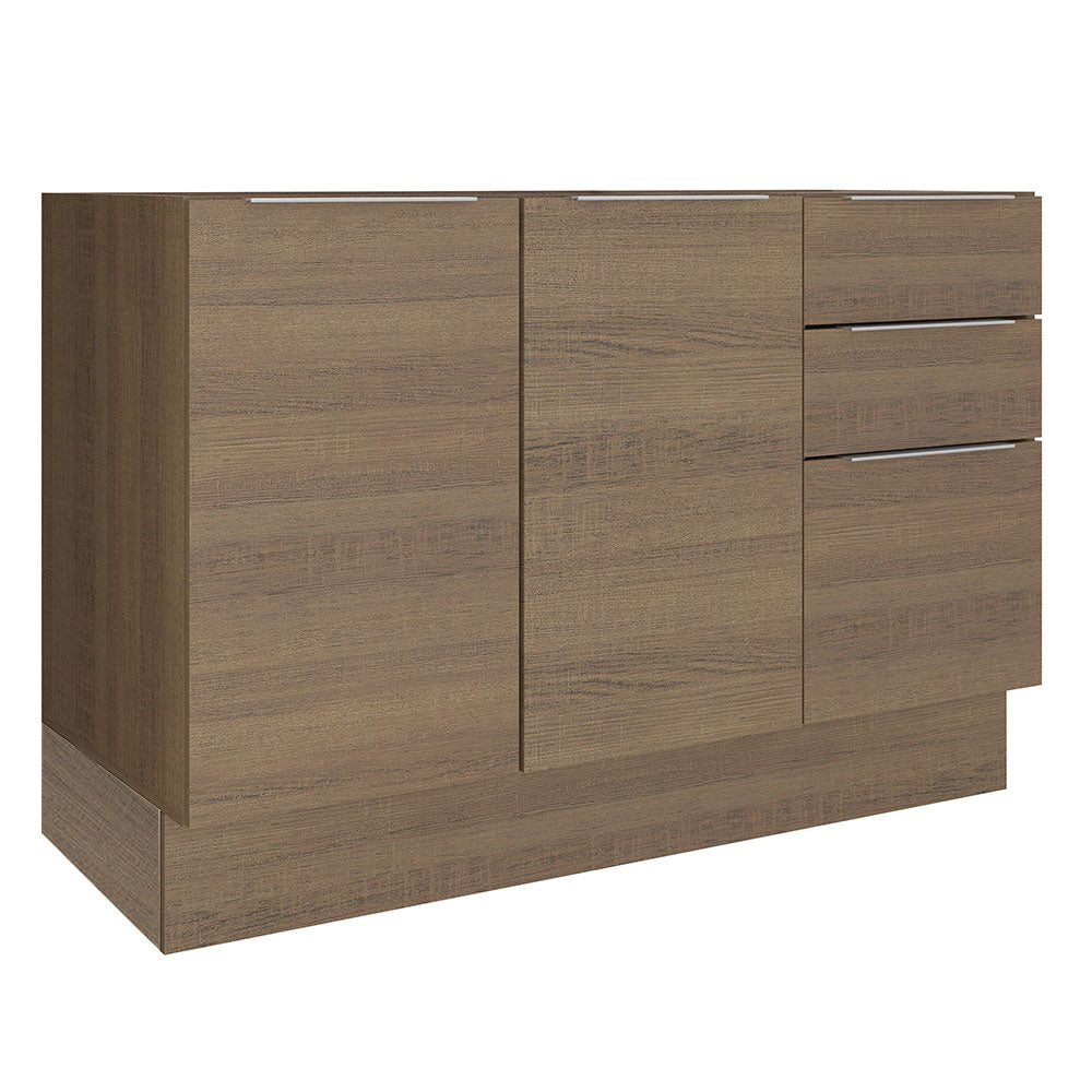 Bajo Mesada 120 cm 3 Cajones 2 Puertas Stella Marrón