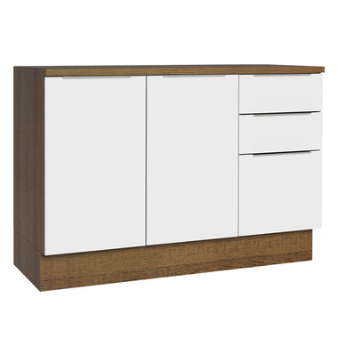 Bajo Mesada 120 cm 2 Puertas 3 Cajones Marrón/Blanco Stella Madesa