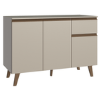Bajo Mesada 120 cm 3 Puertas 1 Cajón con Patas Crema Nice Madesa