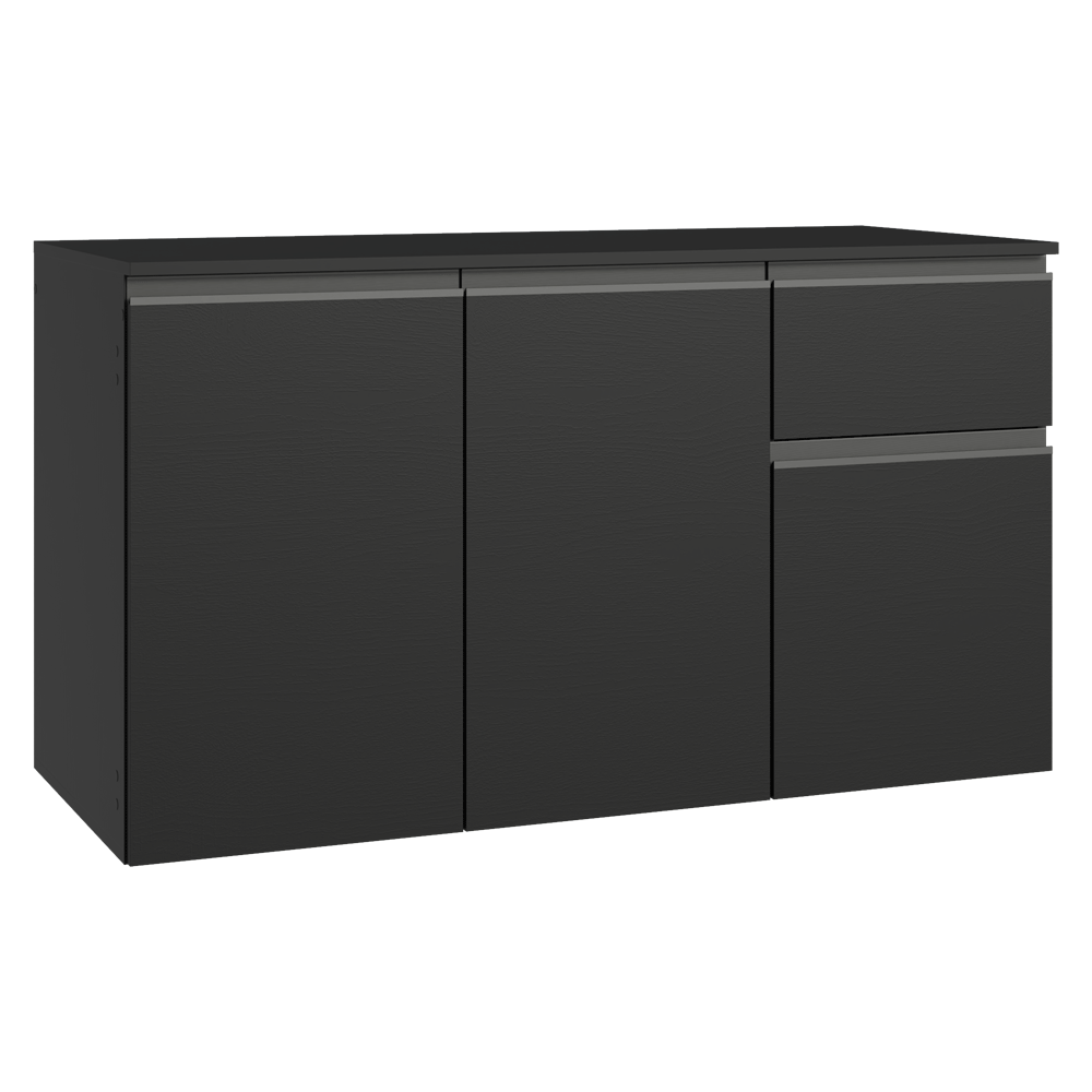 Bajo Mesada de Cocina 120 cm 3 Puertas 1 Cajón Flotante Negro Nice Madesa