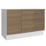 Bajo Mesada 120 cm 3 Cajones 2 Puertas Stella Blanco/Marrón