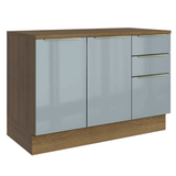 Bajo Mesada de Cocina 120 cm 2 Puetas 3 Cajones (Con Mesada) Marrón/Gris Lux Madesa