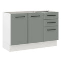 Bajo Mesada 120 x 52 cm 2 Puertas 3 Cajones Sin Mesada Blanco/Gris Agata Madesa