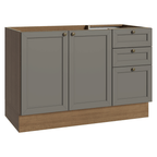 Bajo Mesada 120 x 52 cm 2 Puertas 3 Cajones Sin Mesada Marrón/Gris Vik Madesa