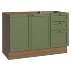 Bajo Mesada 120 x 52 cm 2 Puertas 3 Cajones Sin Mesada Marrón/Verde Vik Madesa