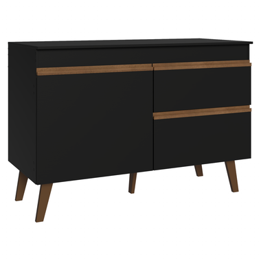 Bajo Mesada 120 cm 2 Puertas 1 Cajón con Patas Negro Pieta Madesa