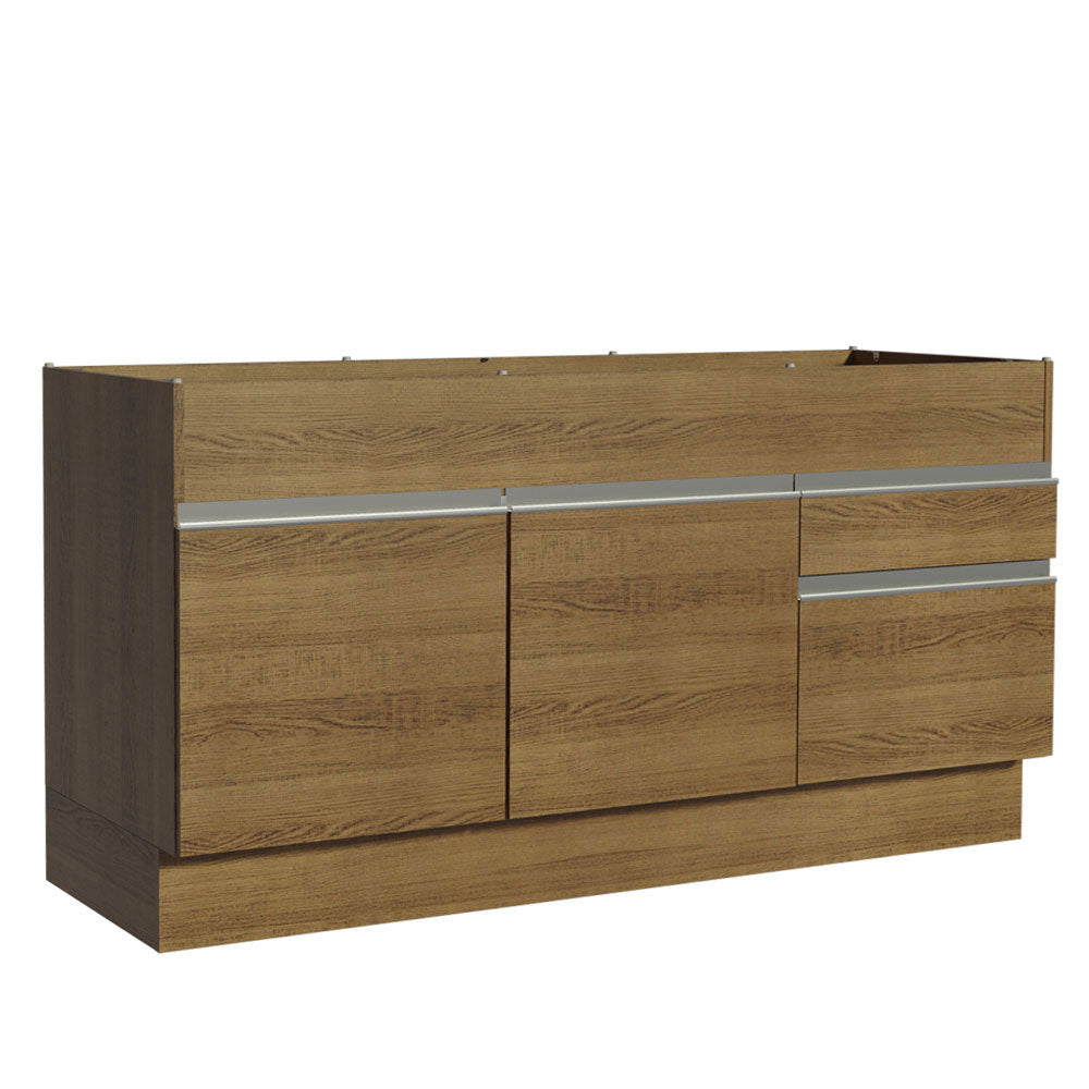 Bajo Mesada para Bacha 150 cm 2 Puertas y 2 Cajones (Sin Tapa Ni Bacha) Glamy Marrón