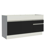 Bajo Mesada Cocina Madesa Glamy 150 cm 2 Puertas Blanco/Negro