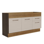 Bajo Mesada 150 x 52 cm 2 Puertas 2 Cajones Sin Mesada Marrón/Crema Agata Madesa 01