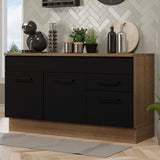 Bajo Mesada Cocina 150 cm 2 Cajones 2 Puertas (Con Mesada) Marrón/Negro Agata Madesa