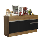 Bajo Mesada 150 cm 2 Puertas 2 Cajones Marrón/Negro Glamy Madesa 01