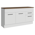 Bajo Mesada 150 cm 2 Puertas 2 Cajones Blanco/Marrón Agata Madesa