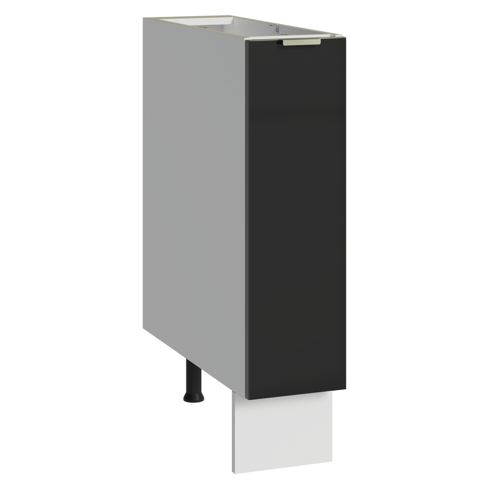 Bajo Mesada Especiero 20 cm 1 Puerta (Sin Mesada) Blanco/Negro Lux Madesa