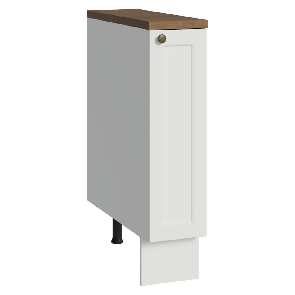 Bajo Mesada Especiero 20 cm 1 Puerta (Con Mesada Marrón) Blanco Vik
