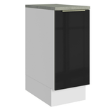 Bajo Mesada de Cocina 35 cm 1 Puerta Blanco/Negro Lux Madesa