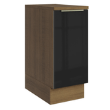 Bajo Mesada de Cocina 35 cm 1 Puerta (Con Mesada) Marrón/Negro Lux Madesa