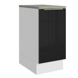 Bajo Mesada de Cocina 40 cm 1 Puerta Blanco/Negro Lux Madesa