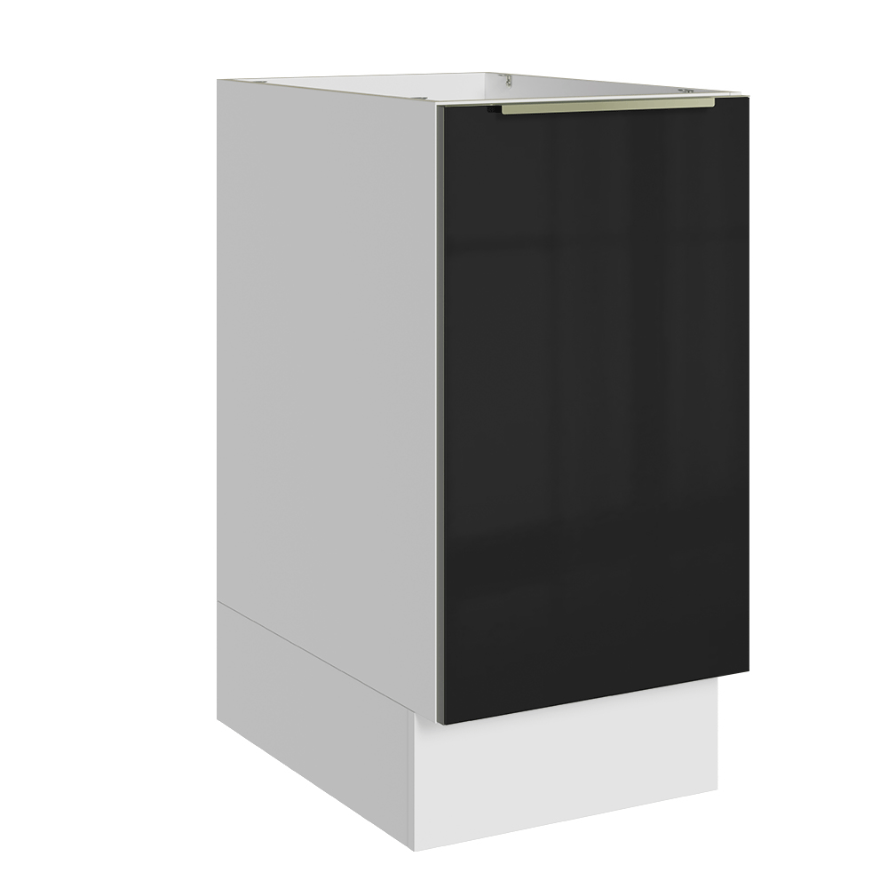 Bajo Mesada de Cocina 40 cm 1 Puerta (Sin Mesada) Blanco/Negro Lux Madesa