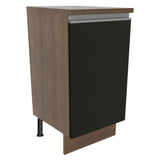 Bajo Mesada 40 cm 1 Puerta Glamy Marrón/Negro