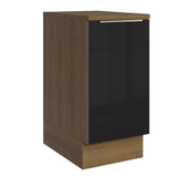 Bajo Mesada de Cocina 40 cm 1 Puerta (Con Mesada) Marrón/Negro Lux Madesa