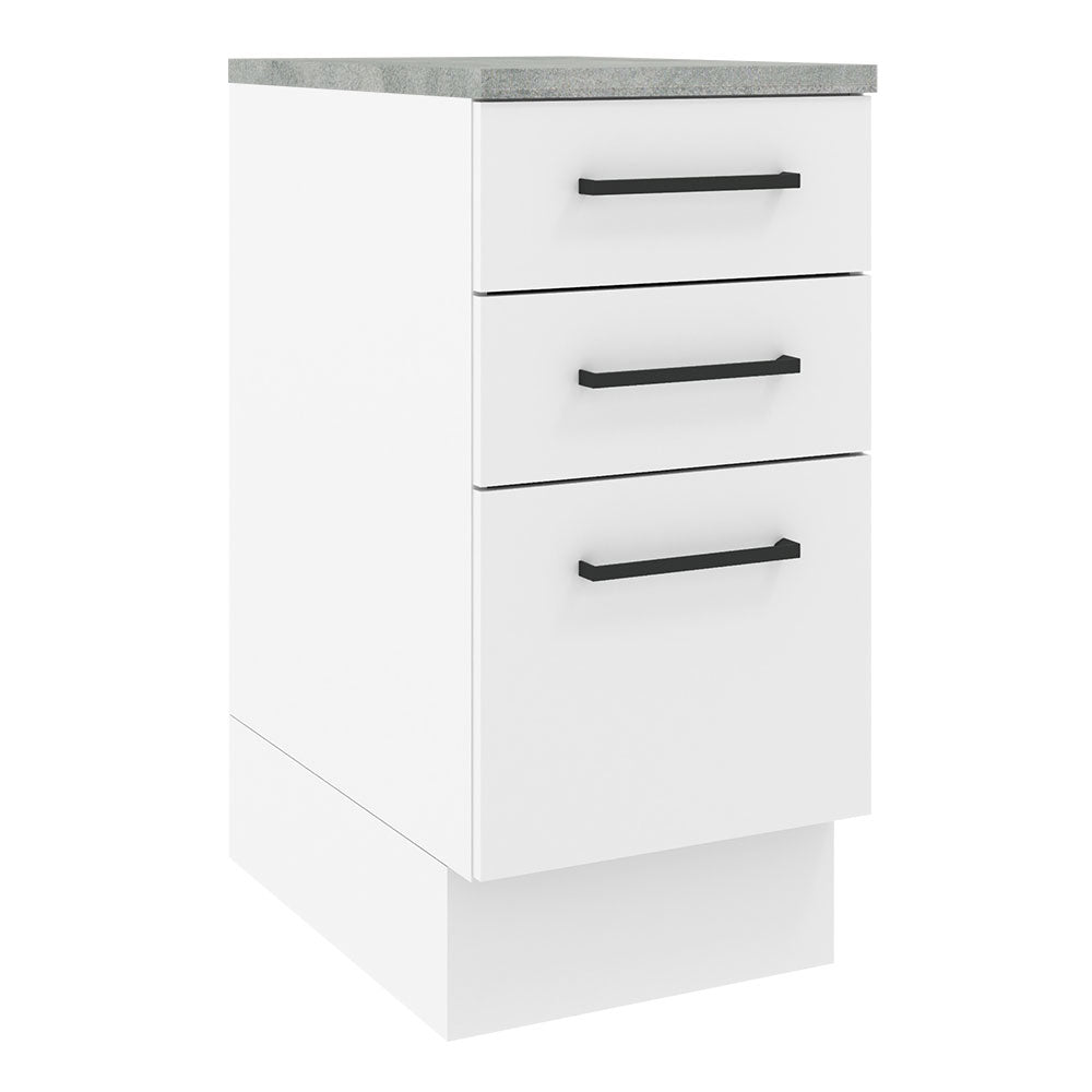 Bajo Mesada 40 cm 3 Cajones Agata Blanco
