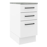 Bajo Mesada 40 cm 3 Cajones Agata Blanco