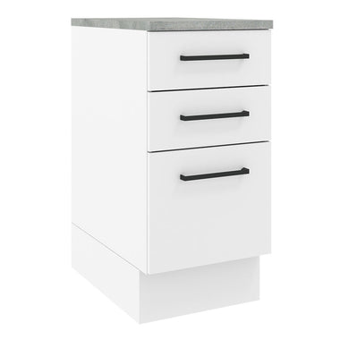 Bajo Mesada 40 cm 3 Cajones Blanco Agata Madesa