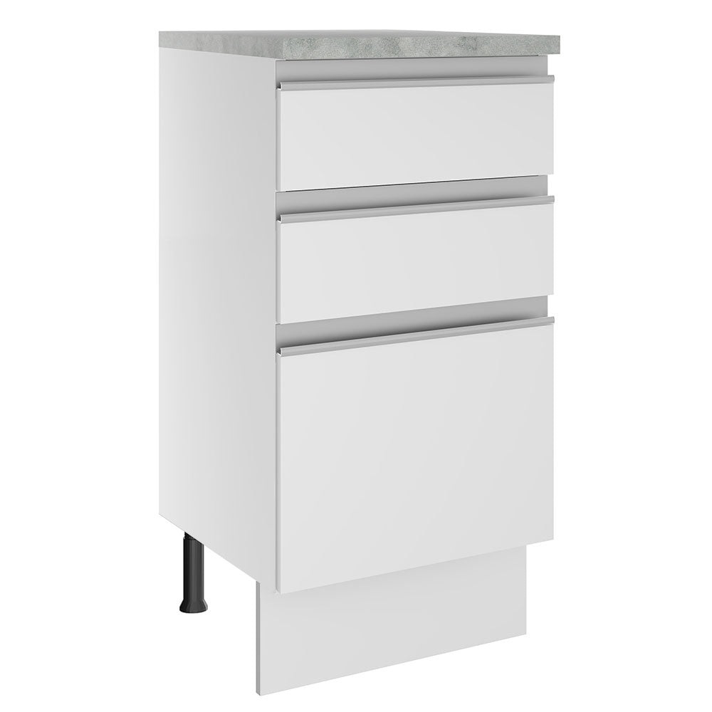 Bajo Mesada 40 cm 3 Cajones Blanco Glamy Madesa