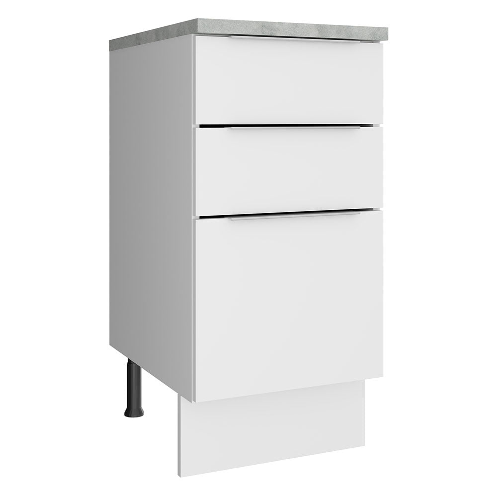Bajo Mesada Cocina 40 cm 3 Cajones Blanco Stella Madesa