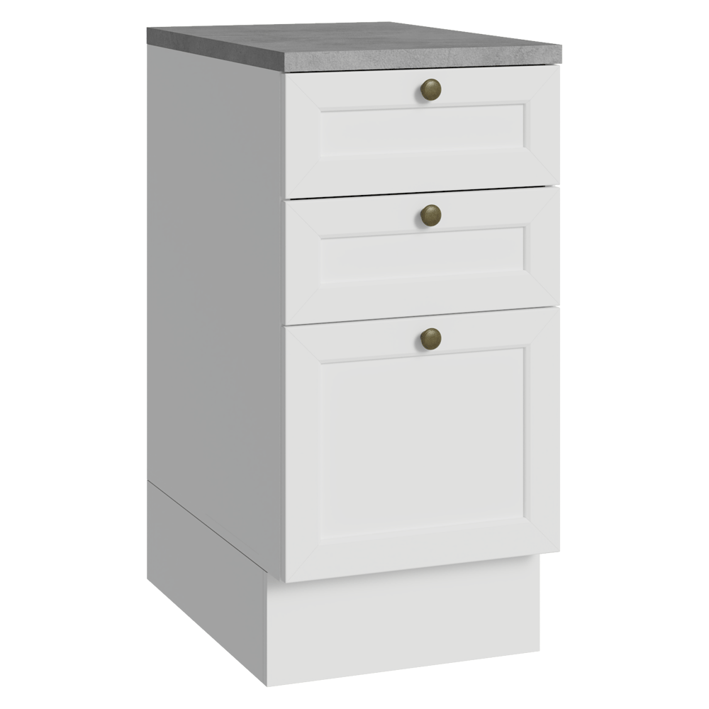 Bajo Mesada de Cocina 40 cm 3 Cajones Blanco Vik Madesa