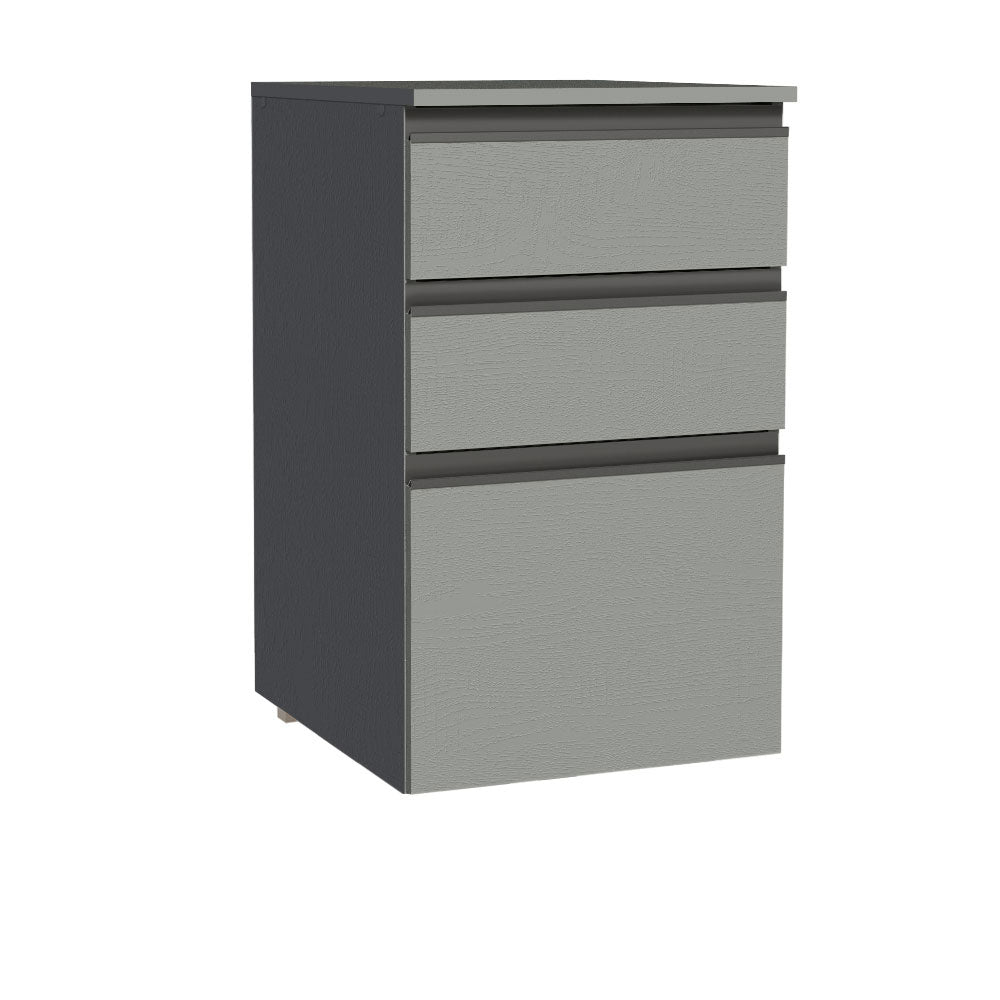 Bajo Mesada 40 cm 3 Cajones Sin Patas Nice Gris