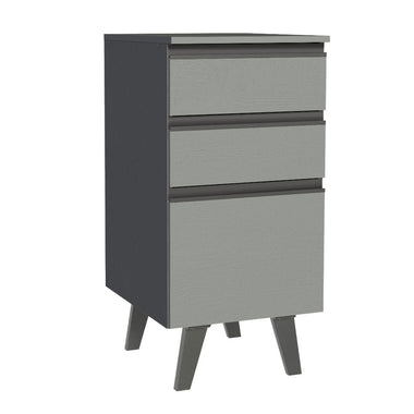 Bajo Mesada 40 cm 3 Cajones con Patas Gris Nice Madesa