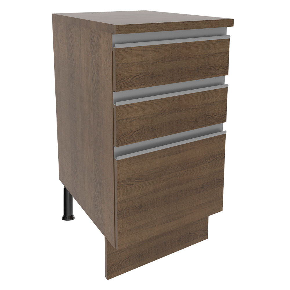 Bajo Mesada 40 x 52 cm 3 Cajones Marrón Glamy Madesa