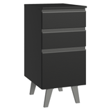 Bajo Mesada de Cocina 40 cm 3 Cajones con Patas Negro Nice Madesa