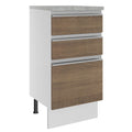Bajo Mesada 40 x 52 cm 3 Cajones Blanco/Marrón Glamy Madesa