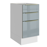 Bajo Mesada de Cocina 40 cm 3 Cajones (Sin Mesada) Blanco/Gris Lux Madesa