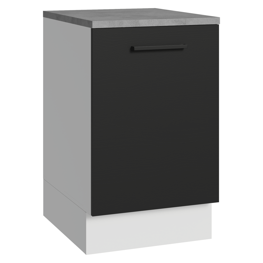 Bajo Mesada 50cm 1 Puerta Blanco/Negro Agata Madesa