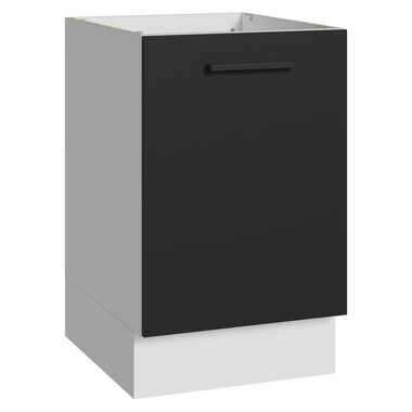 Bajo Mesada 50 cm 1 Puerta Sin Mesada Blanco/Negro Agata Madesa