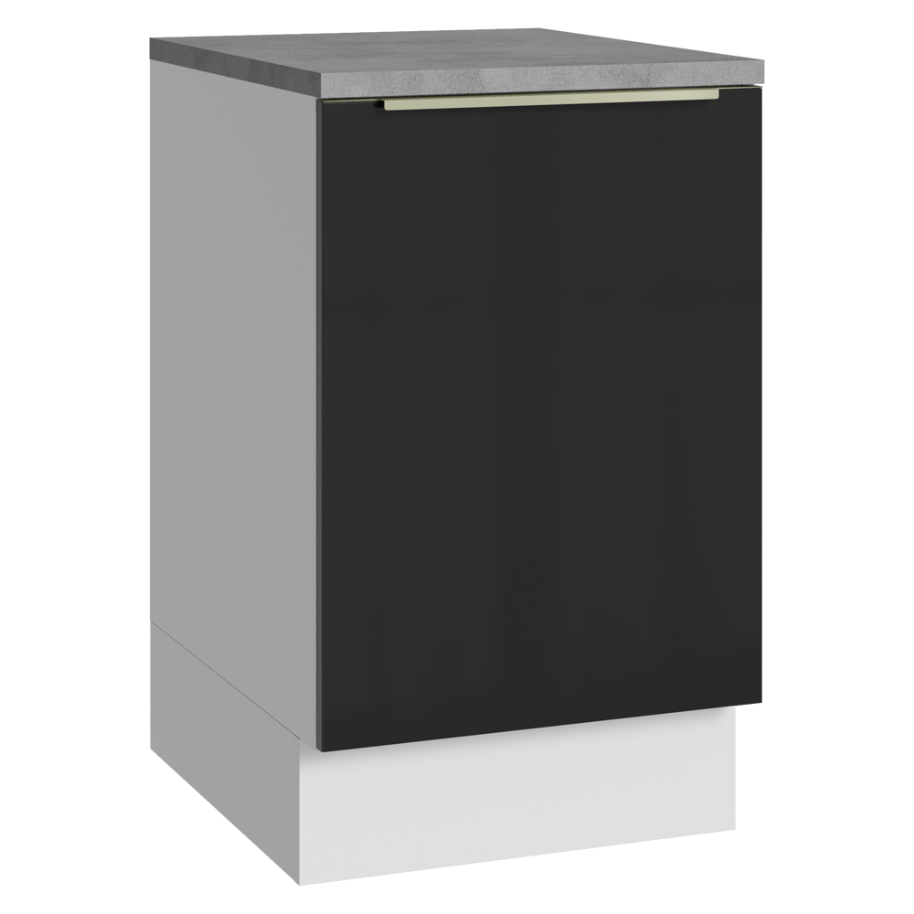 Bajo Mesada de Cocina 50 cm 1 Puerta Blanco/Negro Lux Madesa