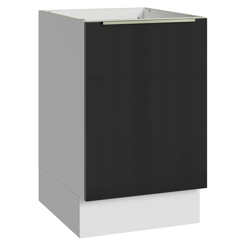 Bajo Mesada de Cocina 50 cm 1 Puerta (Sin Mesada) Blanco/Negro Lux Madesa