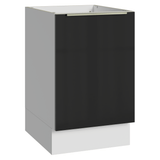 Bajo Mesada de Cocina 50 cm 1 Puerta (Sin Mesada) Blanco/Negro Lux Madesa