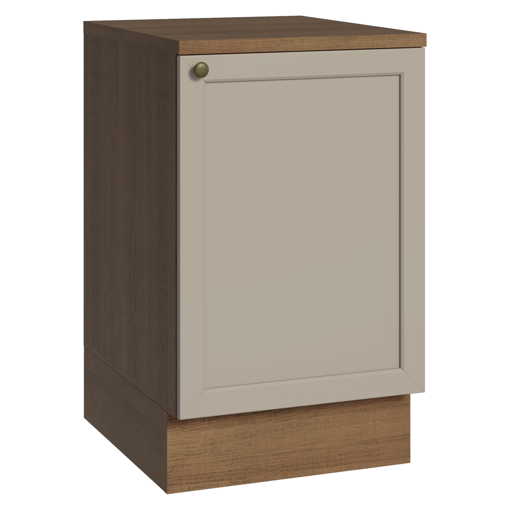 Bajo Mesada 50cm 1 Pueta (Con Mesada) Marrón/Crema Vik Madesa