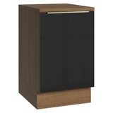 Bajo Mesada de Cocina 50 cm 1 Puerta (Con Mesada) Marrón/Negro Lux Madesa