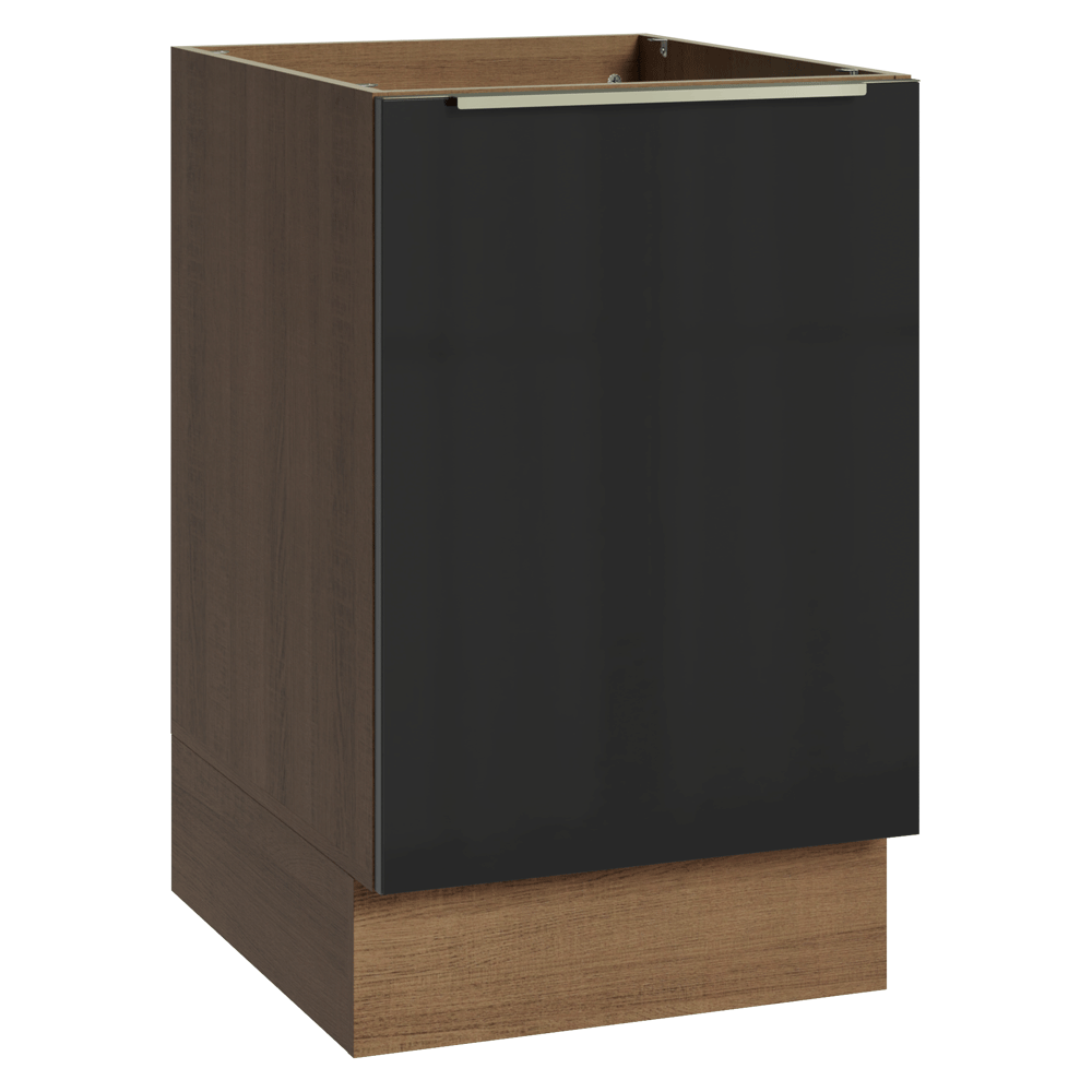 Bajo Mesada de Cocina 50 cm 1 Puerta (Sin Mesada) Marrón/Negro Lux Madesa