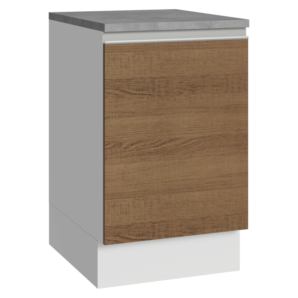 Bajo Mesada 50cm 1 Puerta Blanco/Marrón Glamy Madesa