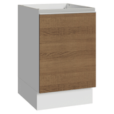Bajo Mesada 50cm 1 Puerta (Sin Mesada) Blanco/Marrón Glamy Madesa