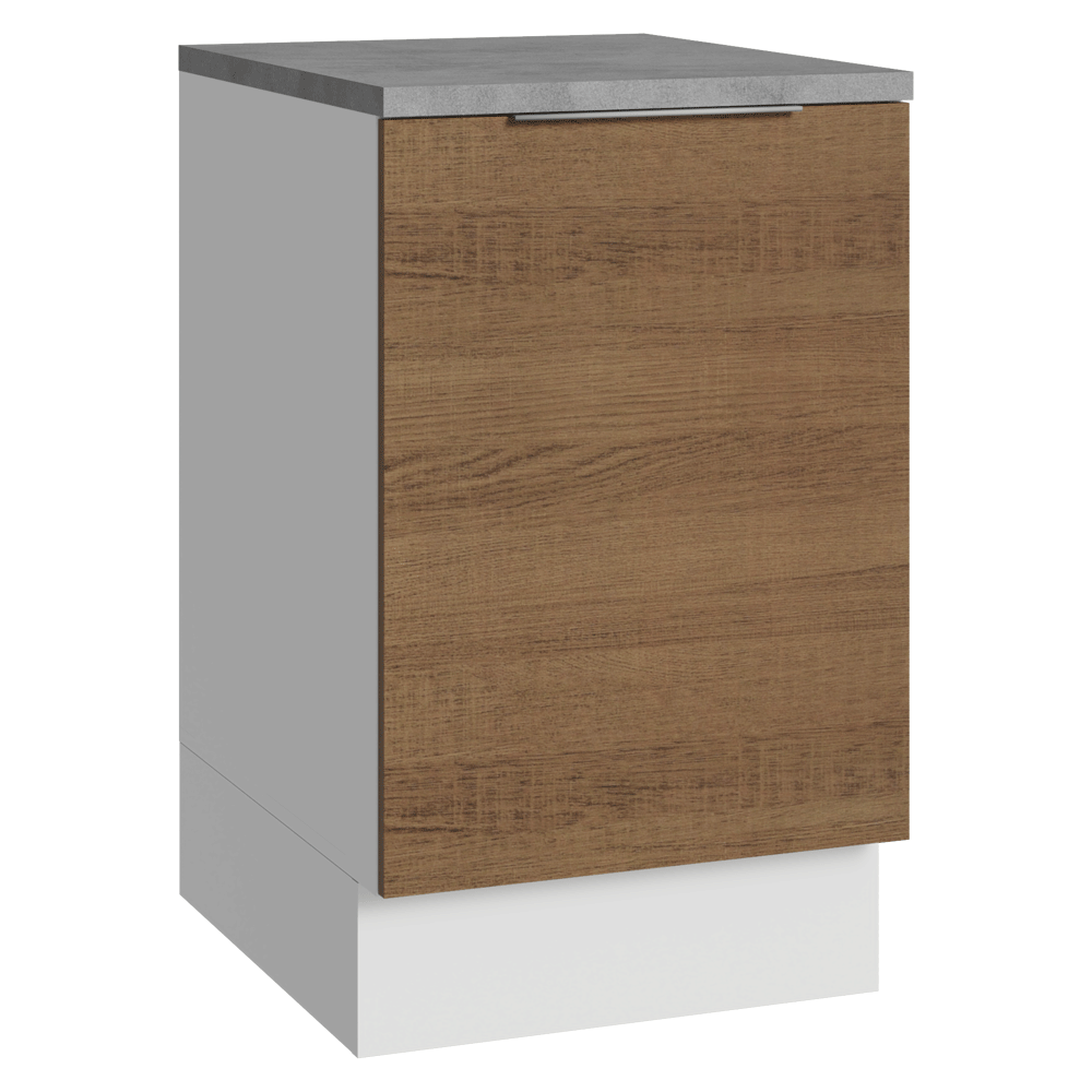 Bajo Mesada 50cm 1 Puerta, Blanco/Marrón Stella Madesa