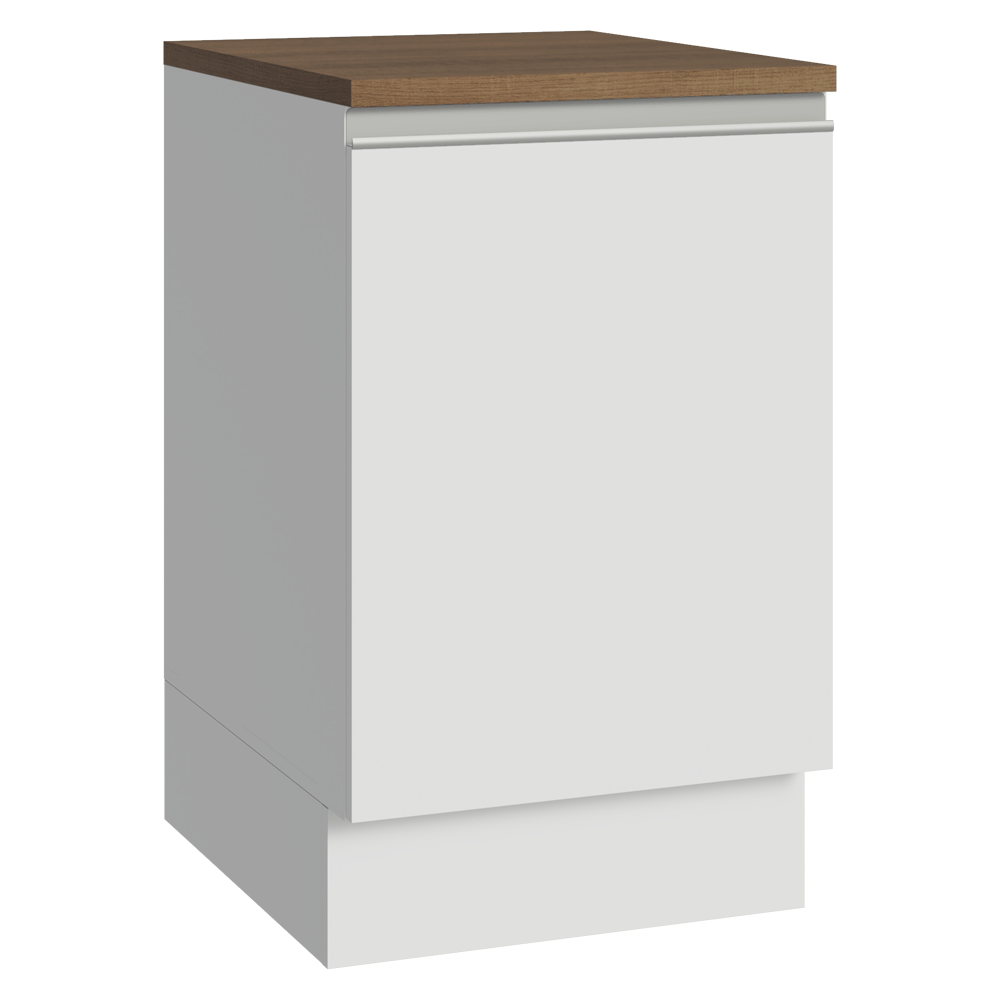Bajo Mesada 50cm 1 puerta, Blanco/Marrón Glamy Madesa