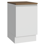 Bajo Mesada 50cm 1 puerta, Blanco/Marrón Glamy Madesa
