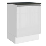Bajo Mesada Cocina 100% MDF 60 cm 1 Puerta Frente Blanco Brillante Acordes Madesa